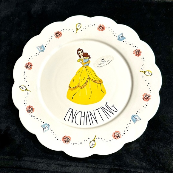 Rae Dunn Disney Princess Belle Dinner Plate Enchanting X 2 - New - Picture 4 of 4